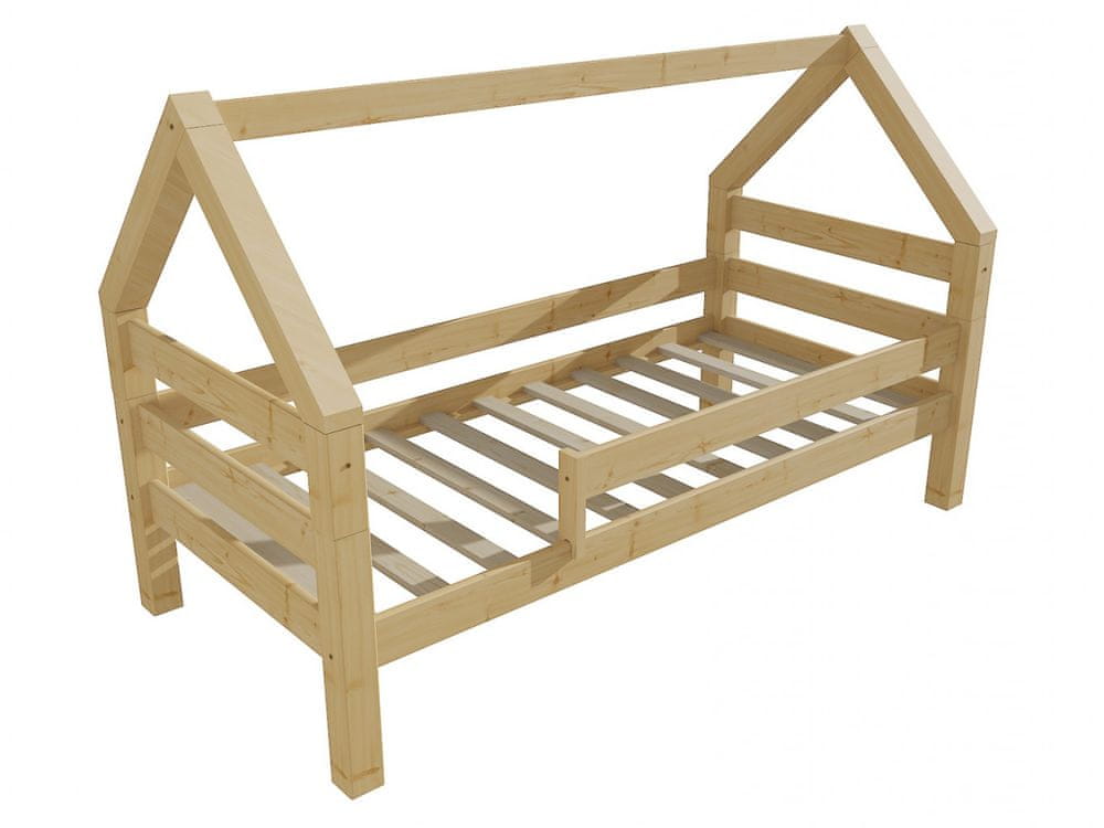 eoshop Detská posteľ DOMČEK 8X8 09B (Rozmer: 90 x 160 cm, Farba dreva: bezfarebný lak)